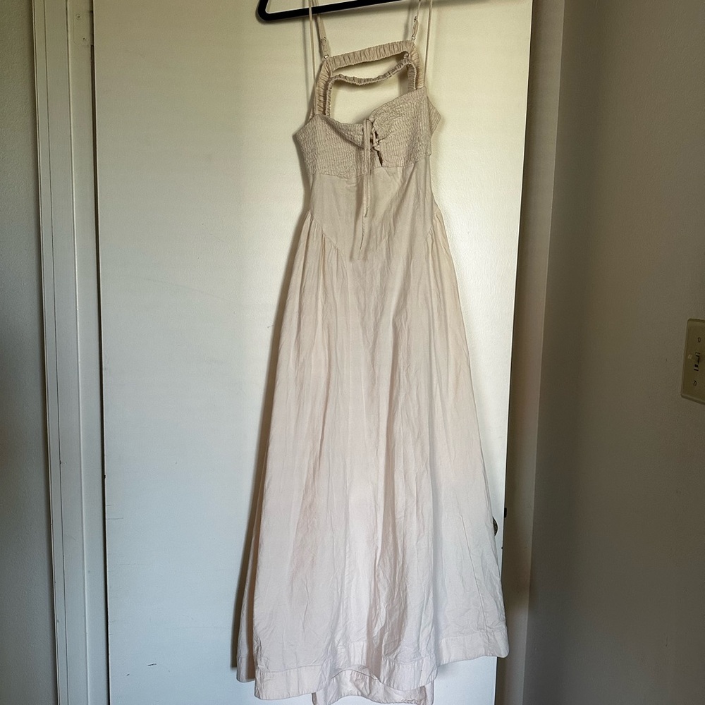 Free People Cream Backless Maxi Dress
